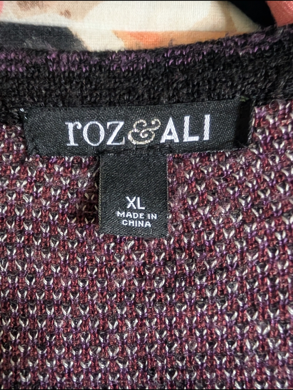 Roz & Ali Open Front Boho Knit Cardigan XL - Picture 7 of 9